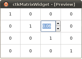 ctkVTKMatrixWidget A QTableWidget specially conceived for displaying/editing matrices