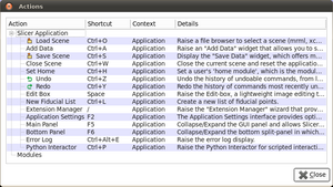 ctkActionsWidget A custom QTreeView that shows the QActions (shortcuts) of an application.